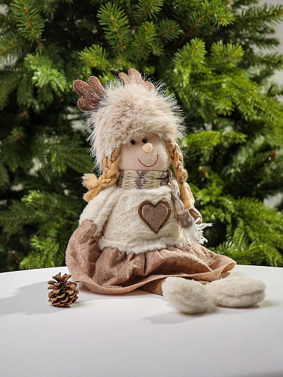 Фигурка декоративная текстиль, Девочка, 40 см, коричневая, Y4-9438
