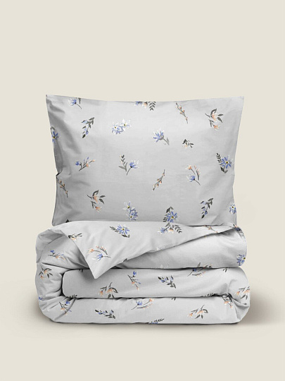 Постельное белье евро, 2 наволочки 50х70 см, пододеяльник 200х215 см, Silvano, поплин, 20463