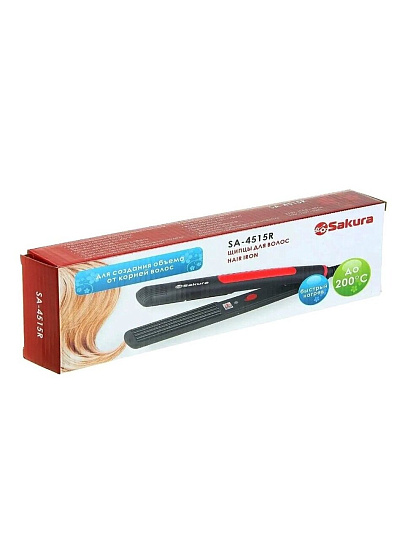 Выпрямитель Sakura, SA-4515R, для укладки волос, 30 Вт, алюминиевый, 1 режим, 200 °, гофре
