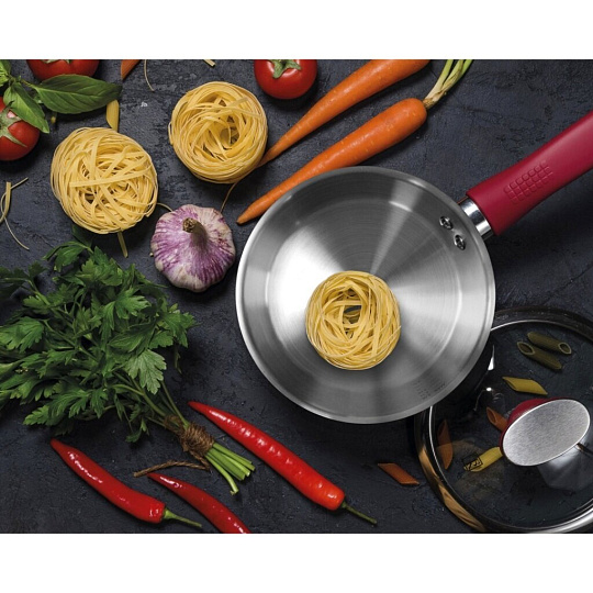 Ковш нержавеющая сталь, 1 л, крышка стекло, бакелитовая ручка, индукция, Taller, Грейси, TR-17285, серебристый