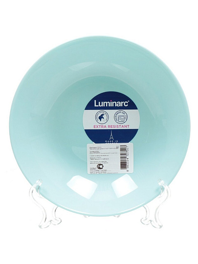 Тарелка суповая, стеклокерамика, 20 см, круглая, Diwali Turquoise, Luminarc, P2019, бирюзовая