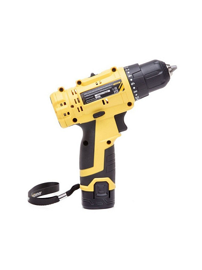 Дрель-шуруповерт аккумуляторный, Hanskonner, HCD1230R, бесщеточный, 12 В, 30 Нм, 2х2 Ач, кейс