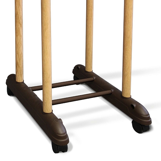 Вешалка костюмная 52х44х116 см, Sheffilton, металл, с колесами, полка для обуви, 10 кг, SSHT-SUR5, В1-84, светлый орех/коричневая