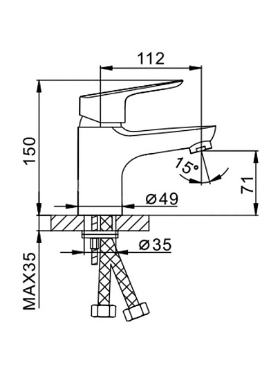 Смеситель для раковины, Frap, короткий излив, с картриджем, хром, F10703-B