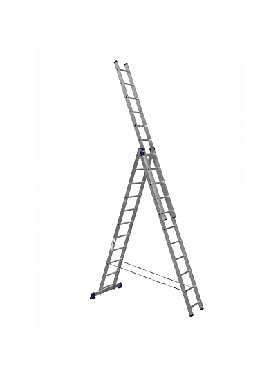 Лестница 3 секции, 11 ступеней, алюминий, 7.3 м, 150 кг, Alumet, 5311