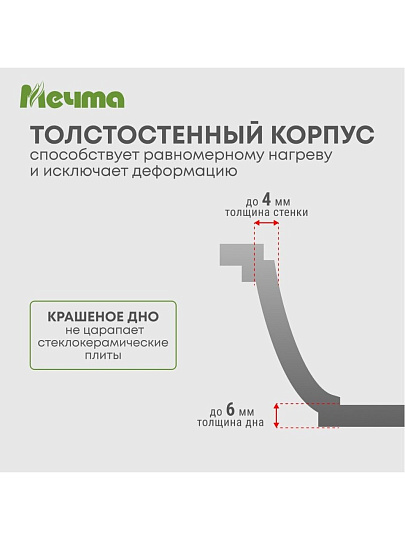 Жаровня алюминий, 28 см, 4 л, антипригарное покрытие, Мечта, Гранит, 34701, с крышкой