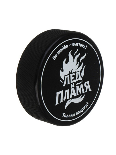 Шайба хоккейная 7.5х2.5 см, резина, с принтом, 114-012