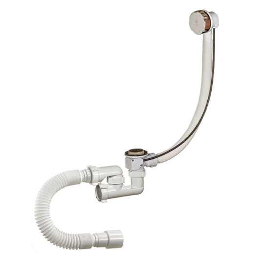 Сифон для ванны, 1" 1/2х40/50, полипропилен, полуавтоматический, Orio, А-28089