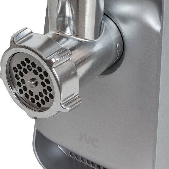 Мясорубка электрическая JVC, JK-MG124, 2000 Вт, реверс, 2 кг/мин, пластик, 2 насадки, с отсеком для хранения насадок, белая