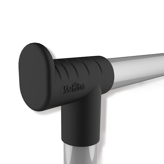 Вешалка напольная 86х44х161.5 см, Sheffilton, металл, полка для обуви, телескопическая, SHT-WR4150, В1-70, черный, черный муар, хром лак