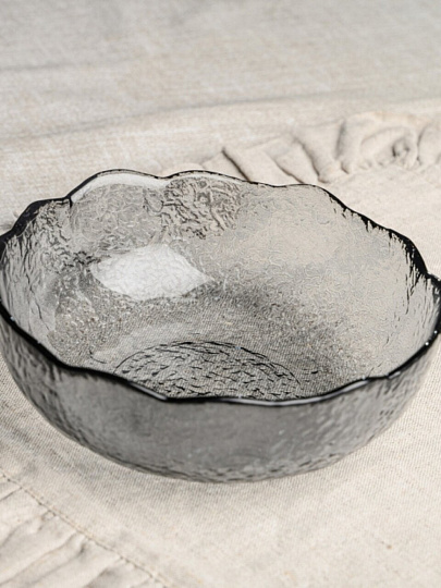 Салатник стекло, круглый, 16.5х6 см, 0.535 л, Графит, Декостек, 5817/1-Н7