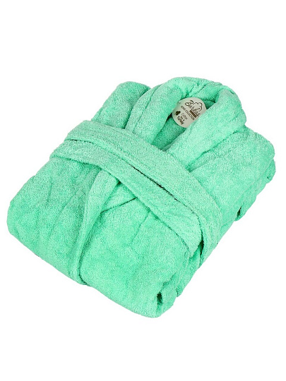 Халат женский, махровый, 100% хлопок, мятный, L-XL, 48-50, Barkas