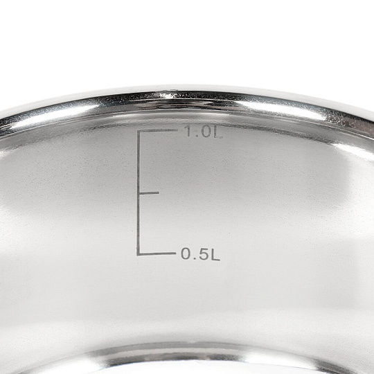 Кастрюля нержавеющая сталь, 1 л, крышка стекло, Daniks, GS-01311-14CA/SD-514, индукция