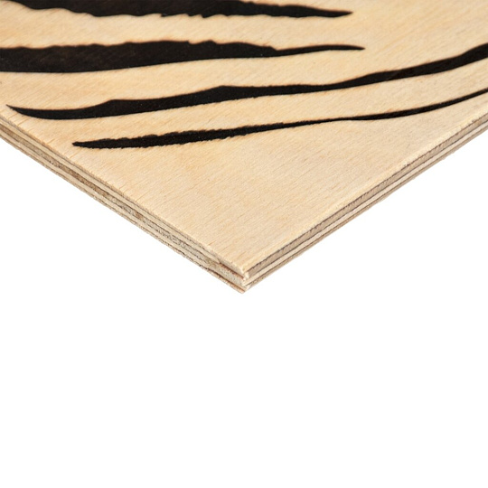 Доска разделочная дерево, 30х18.5х0.6 см, с ручкой, черно-бежевая, прямоугольная, Marmiton, Тигр, 17373