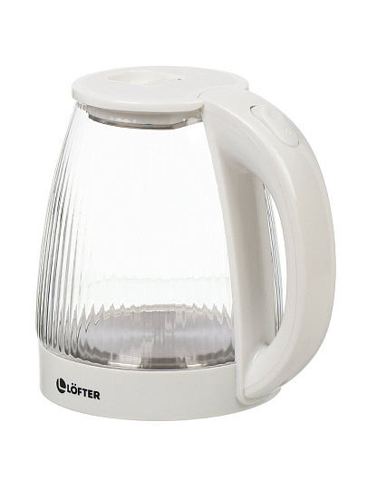 Чайник электрический Lofter, CX-K313-18BW, белый, 1.8 л, 1500 Вт, скрытый нагревательный элемент, стекло, пластик