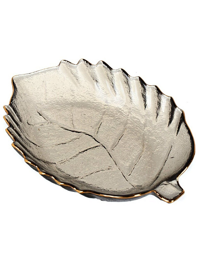 Блюдо стекло, сервировочное, 14х22 см, сервировочное, Лист, Y6-10086