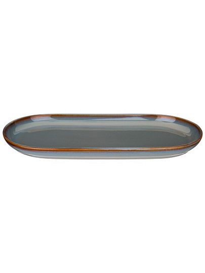 Блюдо фарфор, овальное, 14.5х30х2.5 см, синее, Soul Kitchen, Bronco, 189-414