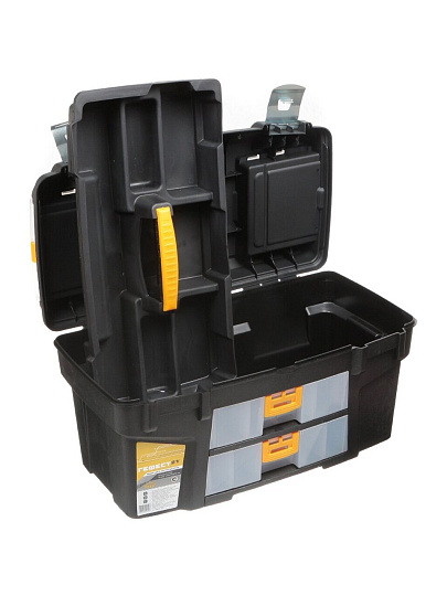 Ящик для инструментов, 21 '', 53х27.5х29 см, пластик, Idea, Гефест, металлический замок, 2 консоли, 3 органайзера, М 2945