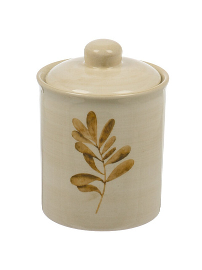 Банка для сыпучих продуктов, доломит, 0.55 л, 10х10х13 см, с крышкой, Daniks, Pollen