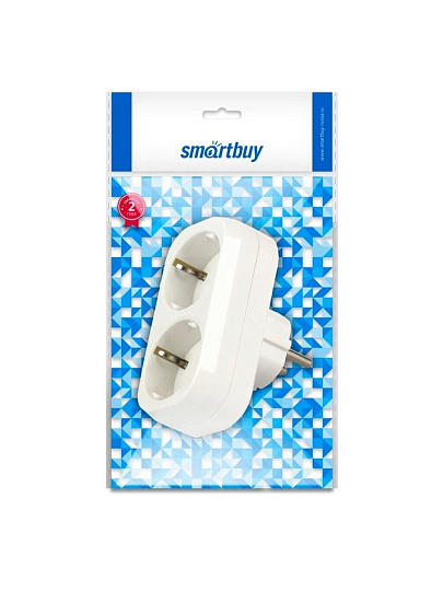 Двойник 2 гнезда, с заземлением, плоский, 16 А, Smartbuy, SBE-16-A02-2z