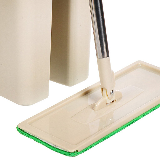 Набор для уборки ведро с отжимом, швабра МОП, бежевый, Verde, Magic Compact, 39104