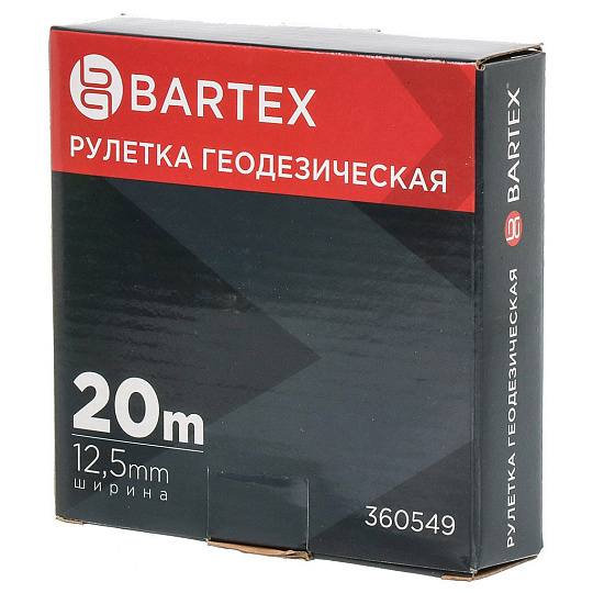 Рулетка геодезическая, 20 м, лента ПВХ, 12.5 мм, Bartex