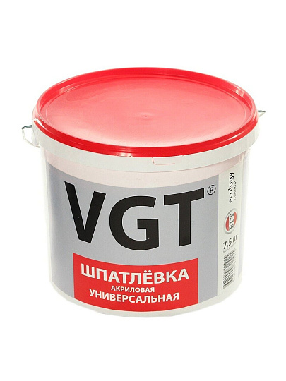 Шпатлевка VGT, акриловая, универсальная, 7.5 кг