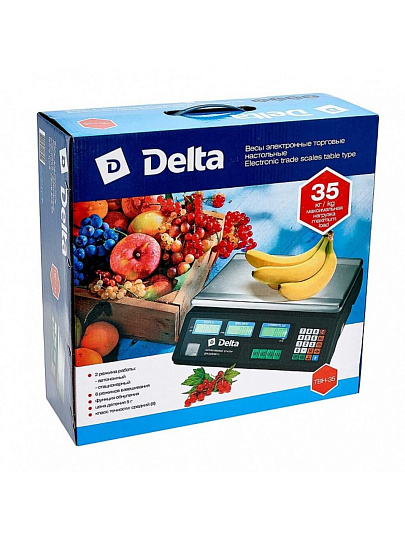 Весы торговые Delta, 10 Вт, 33х23 см, до 35 кг/ 5 г, ТВН-35