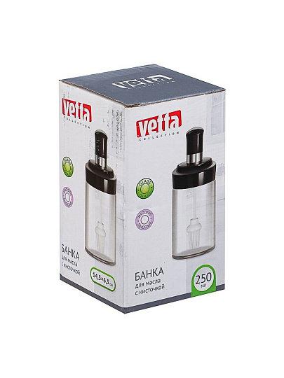 Банка для масла, стекло, 250 мл, с кисточкой, Vetta, 828-269