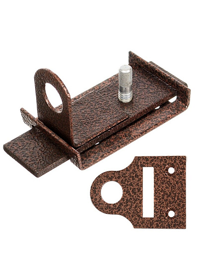 Засов универсальный, с проушинами, Делга, 16806, медь