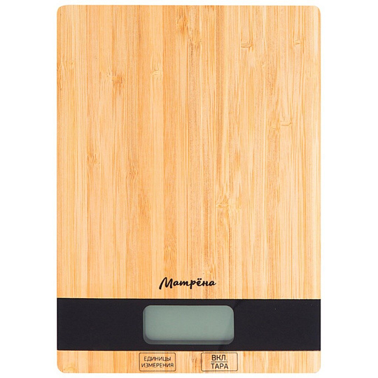 Весы кухонные электронные, бамбук, Матрена, МА-039, платформа, точность 1 г, до 5 кг, LCD-дисплей, 00716