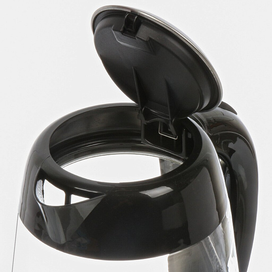 Чайник электрический Energy, E-251, черный, 1.7 л, 2200 Вт, скрытый нагревательный элемент, стекло