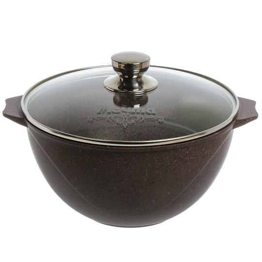 Казан алюминий, антипригарное покрытие, 5 л, Premium violet, с крышкой, Мечта, 55904