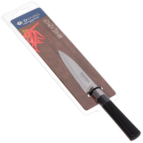 Нож кухонный Daniks, Скара, для овощей, нержавеющая сталь, 8.5 см, рукоятка пластик, YW-A341-PA