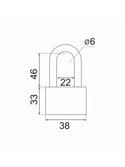 Замок навесной Vrata, BC-HG36-38L, 210282, навесной, дисковый, серый, 3 ключа