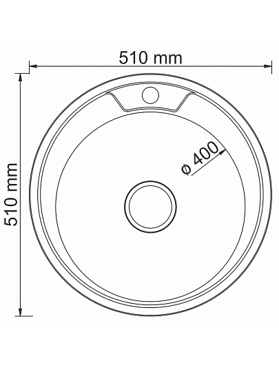 Мойка кухонная врезная, Mixline, нержавеющая сталь, 510 мм, 0.6 мм