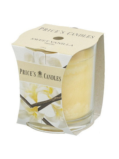 Свеча ароматизированная, 8.3х7.4 см, в стакане, Prices's Candles, Сладкая ваниль, 170 гр