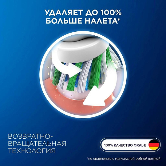 Насадка для электрической зубной щетки Oral-B, CrossAction, средней жесткости, 2 шт, EB50RB, белая