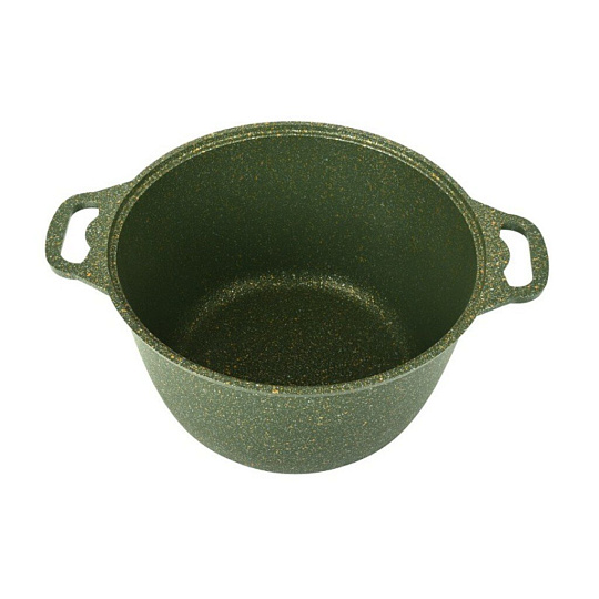 Кастрюля алюминий, антипригарное покрытие, 6 л, с крышкой, крышка стекло, Kukmara, Trendy style, к61tsml, малахит