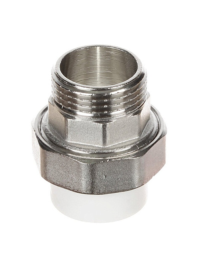Муфта разъемная полипропилен, d25х3/4", наружная резьба, белая, Valfex
