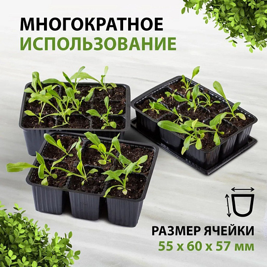 Кассета рассадная 5 шт, 180х135х60 мм, 6 ячеек, Скорая помощь