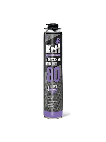 Пена монтажная Kolt, 80, профессиональная, 80 л, 1 кг, летняя, K10S80