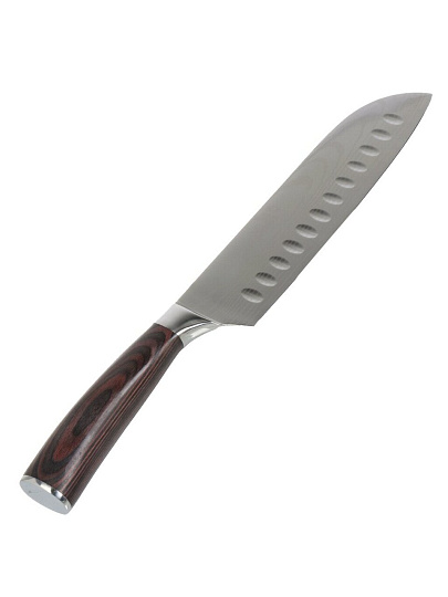 Нож кухонный Daniks, Classic G10, сантоку, нержавеющая сталь, 18 см, рукоятка дерево, Y4-8913