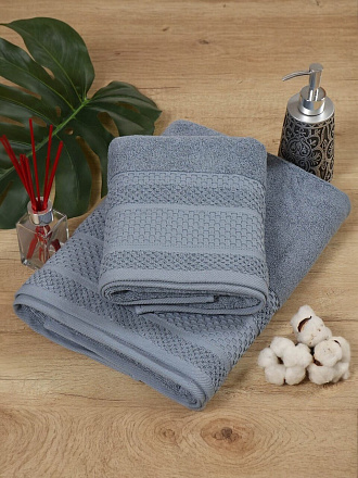 Полотенце банное 50х90 см, 100% хлопок, 600 г/м2, Пабло, Silvano, светло-серое, Узбекистан