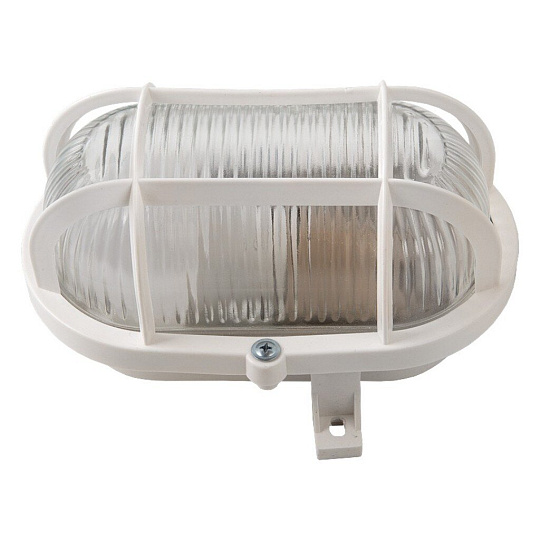Светильник General Lighting Systems, НБП 02-60-004.03 "ЕВРО", 60 Вт, E27, на 1 лампочку, IP65, 18.6х12.6х11.2 см, с решеткой, белый, 437832