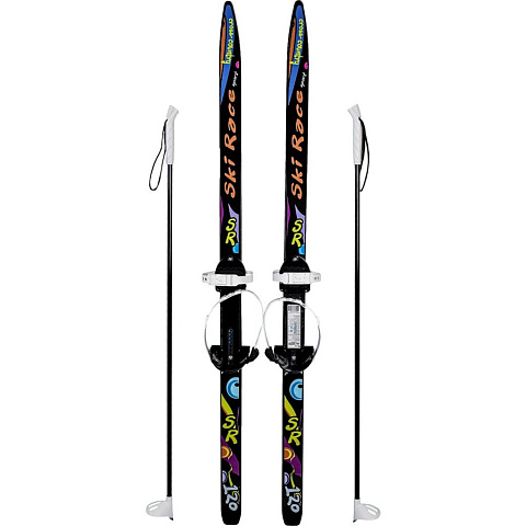 Лыжи для детей, 120 см, с палками, 95 см, универсальное крепление, носок фиксируемый, Ski Race, 332447-00