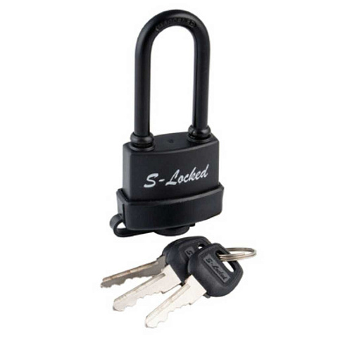 Замок навесной S-Locked, ВС 03-50L, 121687, цилиндровый, черный, 50 мм, всепогодный, 3 ключа