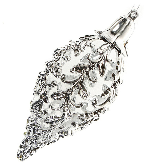 Елочное украшение Marko Ferenzo, Сосулька Classic Silver, серебро, 15 см, 50 601
