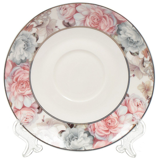 Набор чайный фарфор, 15 предметов, на 6 персон, 230 мл, Beatrix, Пудровый шлейф, МА025P/15, подарочная упаковка