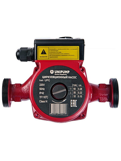Насос циркуляционный, Unipump, 1 1/4 '', 100 Вт, максимальный напор 6 м, 3.8 м³/ч, UPС 32-60 180